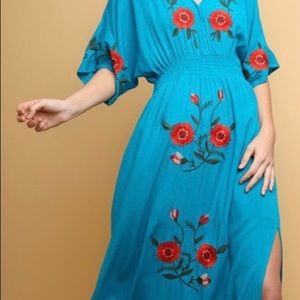 Umgee turquoise midi dress